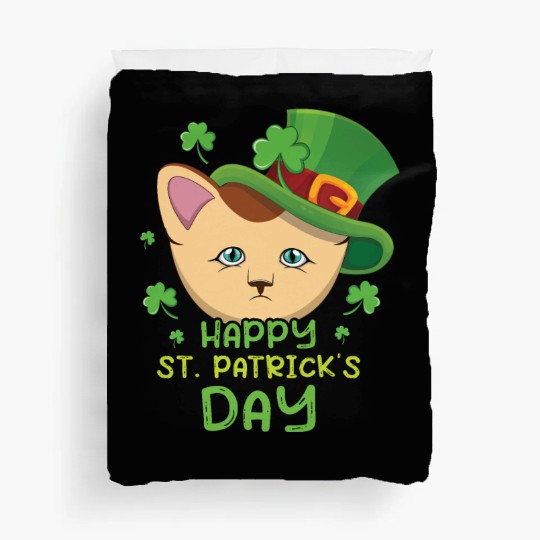 Kawaii Cat Happy Saint Patrick Day Duvet Covers