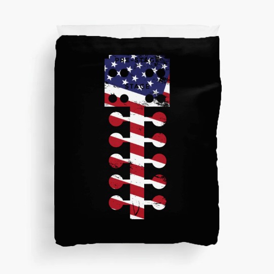 Drag Racing Race Car American Flag Duvet Covers