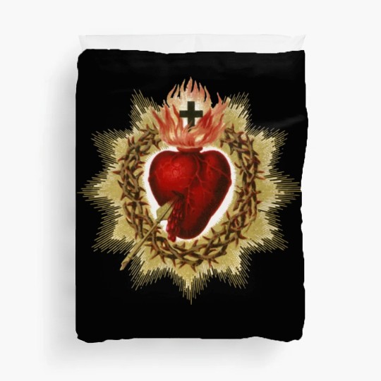 Sacred Heart of Jesus Christ Catholic Blessing Art Duvet Covers
