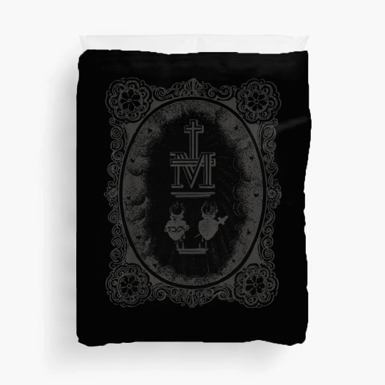 Medal Sacred Heart Immaculate Mary Cath Duvet Covers