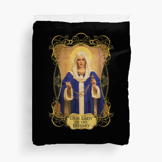 Our Lady of the Rosary Catholic Prayer Rosaries Ma Duvet Covers