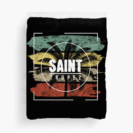 Saint Tropez Vacation Souvenir Merchandise Beach Duvet Covers