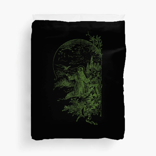 St Francis of Assisi Vintage Saints Catholic Ecolo Duvet Covers