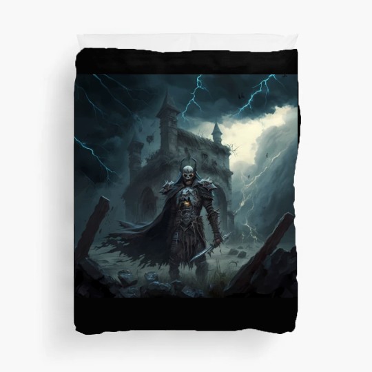 Death Knight in Thunderstorm Duvet Covers