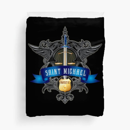 Saint Michael Patron Saint of Police Officers Cath Duvet Covers