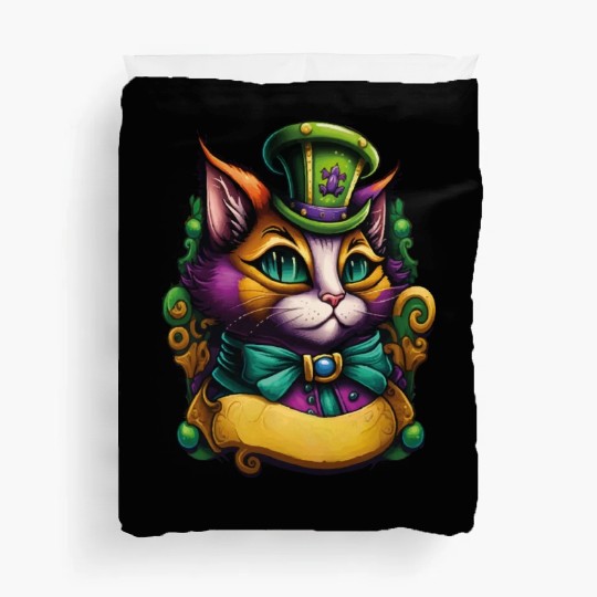 Cat Mardi Gras Duvet Covers