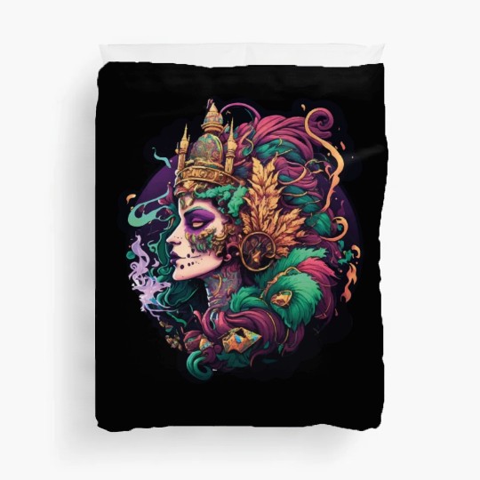 Mardi Gras Mask Queen Duvet Covers