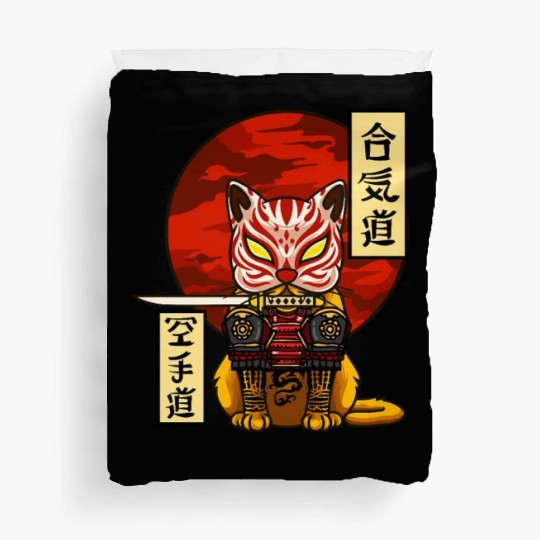 Samurai Cat Duvet Covers