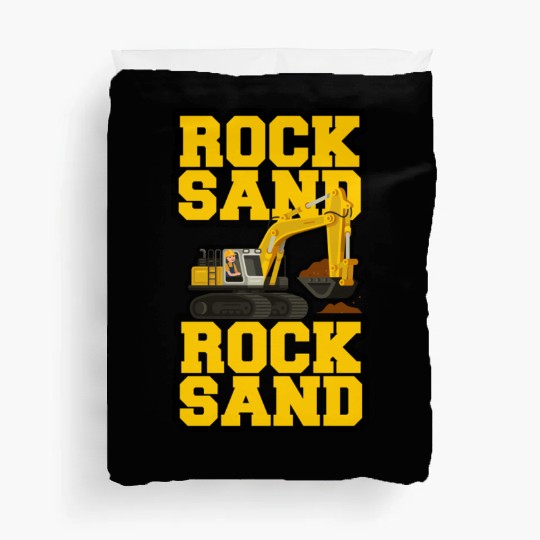 Rock Sand Excavator Front End Loader Track Hoe Duvet Covers