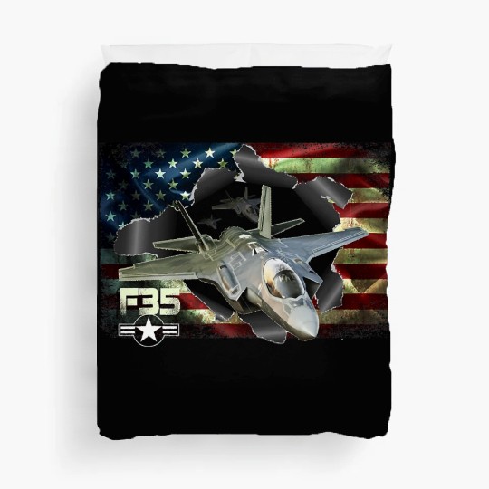 F 35 Lightning Air Force Military Veteran Pride US Duvet Covers