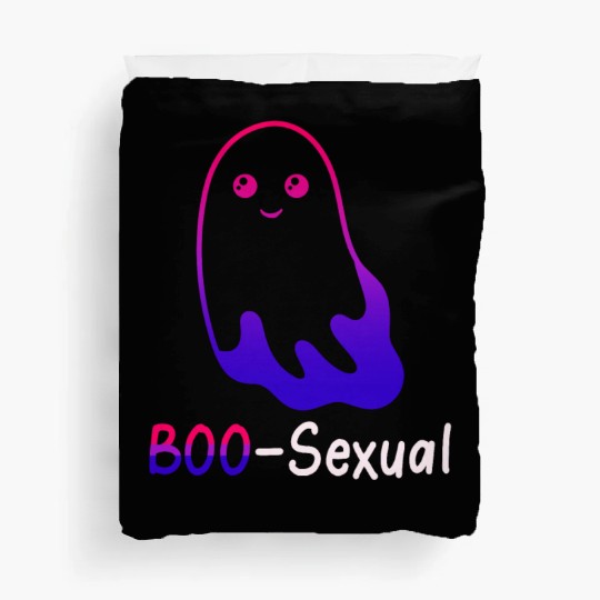 Boo Sexual Cute Bi Cat Ghost LGBT Bisexual Pride F Duvet Covers