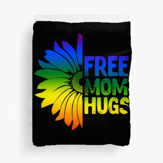 Free Mom Hugs, LGBT Sunflower Duvet Covers