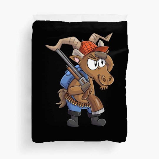 Capricorn hunter / Capricorn with hunting rifle Duvet Covers