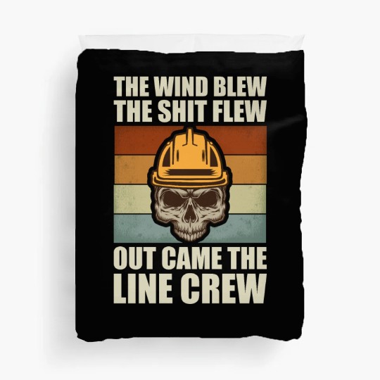 Funny Electrical Lineman Saying Thank A Lineman Duvet Covers