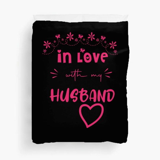 Love with My hasband Cute Valentine day Mom to Be Duvet Covers