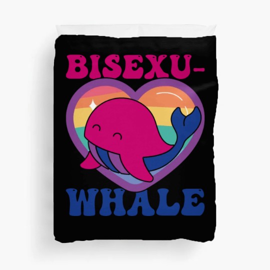 Bisexu-Whale Kawaii Whale Bisexual Pride Flag Duvet Covers