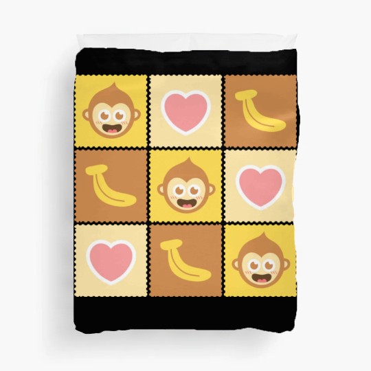 Cute Monkey and Banana Pattern Duvet Covers