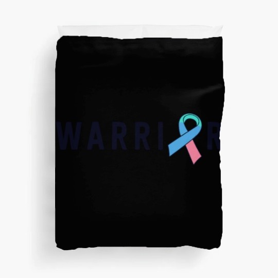 Thyroid Cancer Warrior Men Pink Blue Teal Ribbon Duvet Covers
