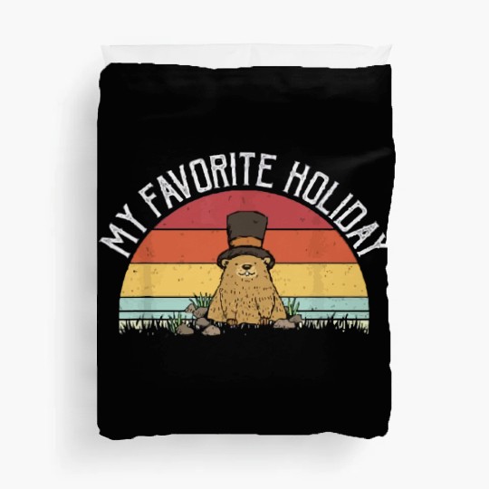 Retro Groundhog Day Gifts Groundhog Day Duvet Covers