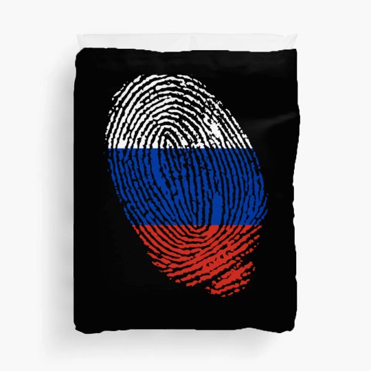 Russian flag fingerprints Duvet Covers