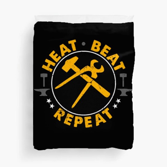 Forging Heat Beat Repeat Iron Worker Blacksmiths Duvet Covers