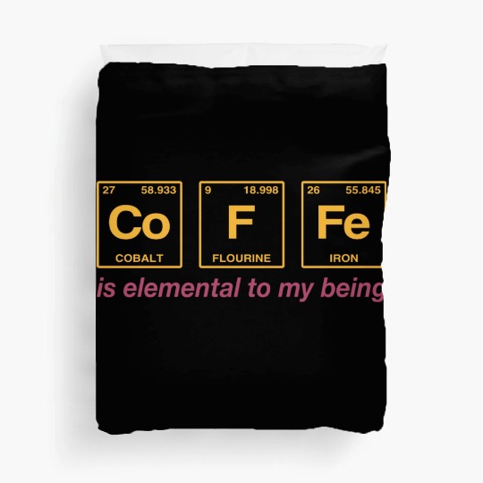 COFFEE - with elements of the periodic table Duvet Covers