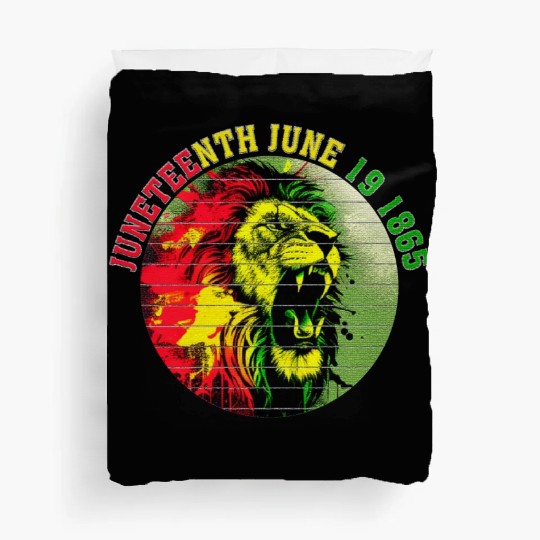 Juneteenth lion Black Pride African American Duvet Covers