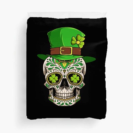 St Patricks Day Irish Sugar Skull Day Of Dead Duvet Covers