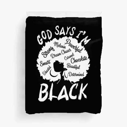 African American Girl God Says I Am Black Pride Duvet Covers