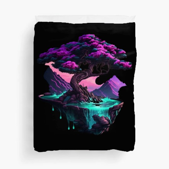 Synthwave Bonsai Tree Duvet Covers
