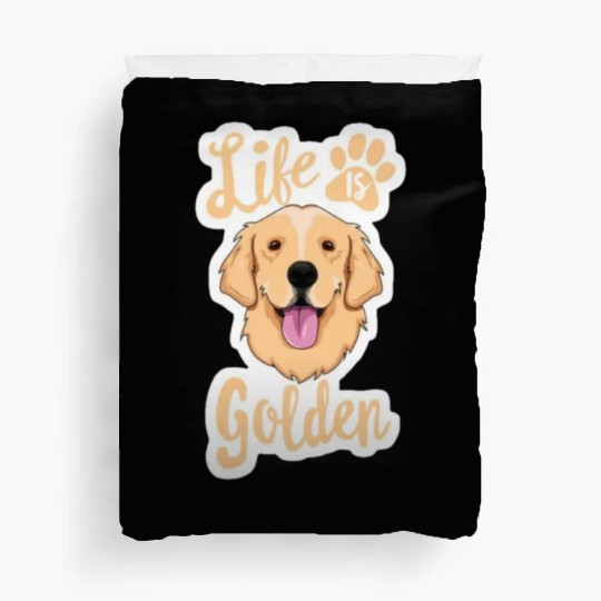 Golden Retriever Illustration Comic Graphics Duvet Covers