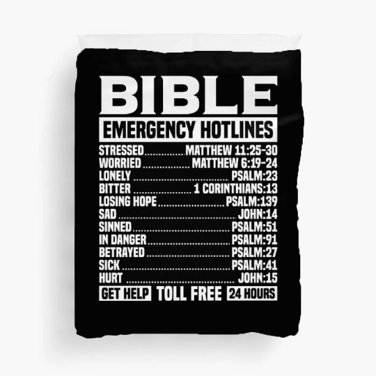 Bible Verse Emergency Numbers Christian Hotline Ps Duvet Covers