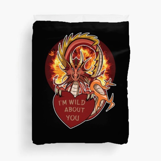 dragon wyvern valentines day heart gift Duvet Covers