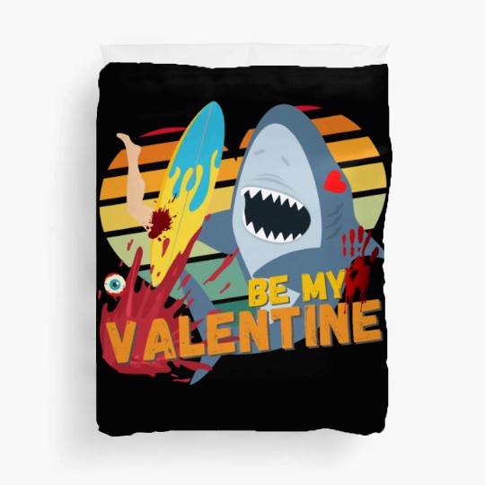 Shark be my Valentine Blood Surf Design Duvet Covers