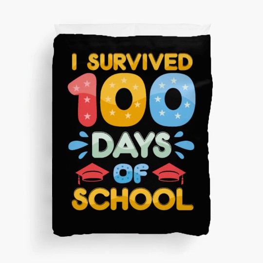 i survived 100 days of school Duvet Covers