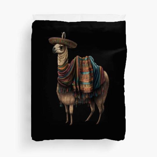 Cute Llama Animal Lovers Mexican Llama Mexican Duvet Covers