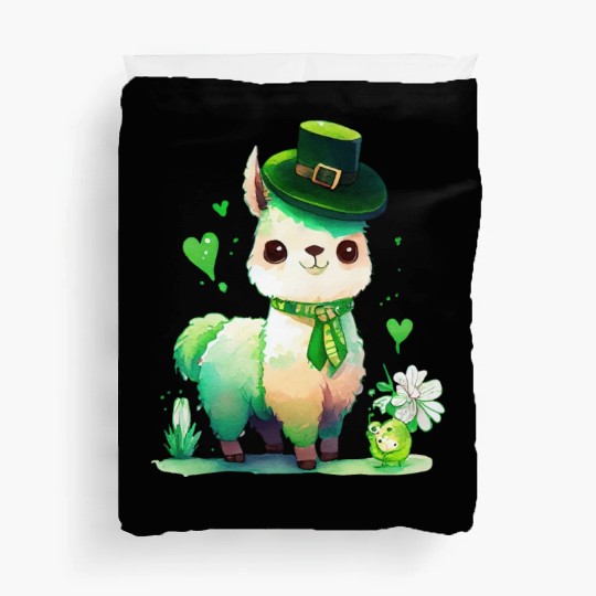 St Patrick's Day Irish Funny Llama Saint Patrick Duvet Covers