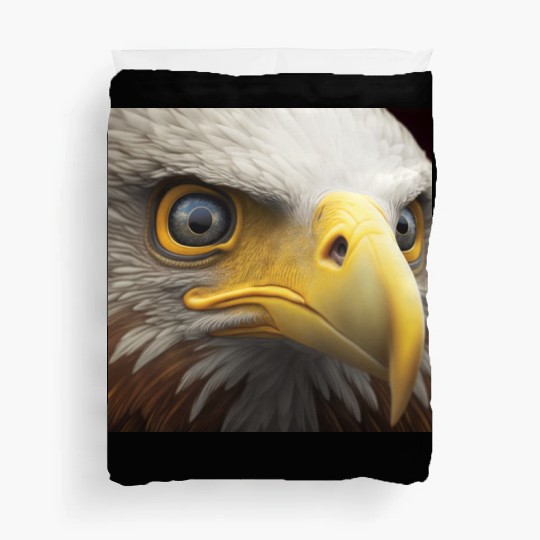 bald eagle eyes hyper realistic hyper details Duvet Covers