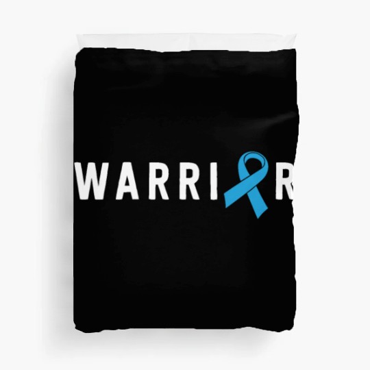 Prostate Cancer Warrior Light Blue Ribbon Dad Duvet Covers