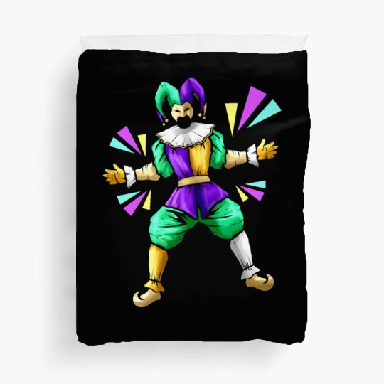 Jester Costume For Mardi Gras Duvet Covers