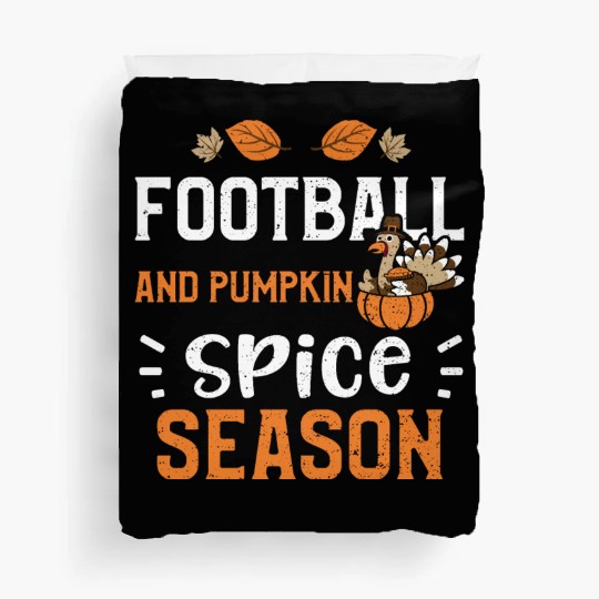 Football And Pumpkin Spice Season Duvet Covers