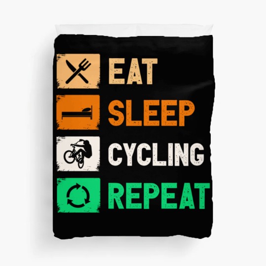 Eat Sleep Cycling Repeat Funny Duvet Covers Design