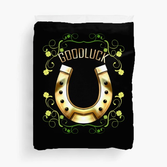 Good Luck With A Golden Horseshoe For Irish St Duvet Covers