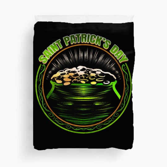Pot Of Gold Logo For St Patricks Day Duvet Covers
