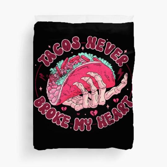 I Love Taco Skeleton, Tacos Are My Valentine Taco Duvet Covers