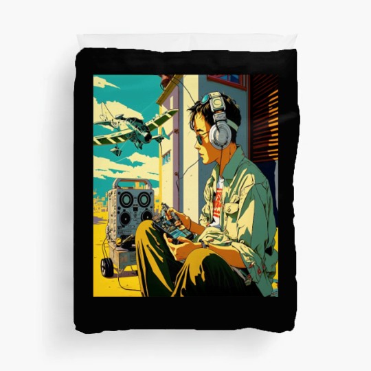 Miniature Plane Lover Cool Retro Radio Controlled Duvet Covers