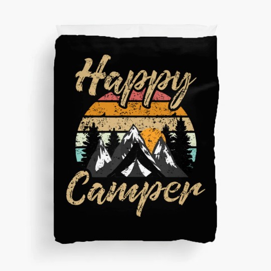 Funny Camping Hiking Lover Present Happy Camper Gi Duvet Covers
