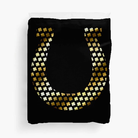 Golden Shamrocks Forming A Horseshoe On St Duvet Covers