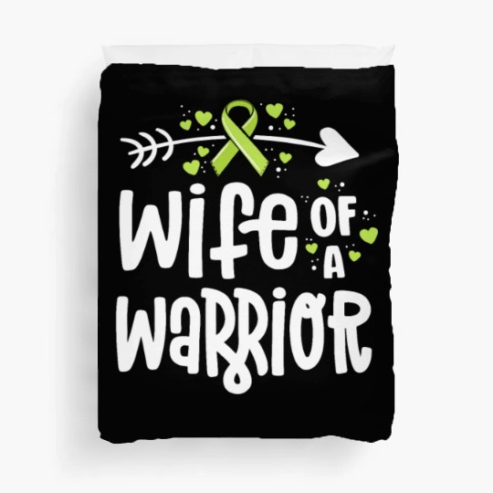 Wife Of A Warrior Lymphoma Cancer Awareness Duvet Covers