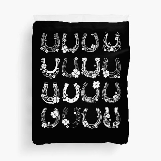 Horse Shamrock Horseshoe Patrick s Day Leaf Lucky Duvet Covers